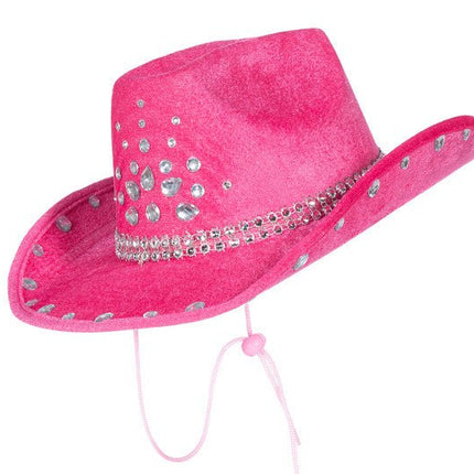 Cowboyhoed met strass steentjes - Partywinkel - 8720059070220