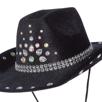 Cowboyhoed met strass steentjes - Partywinkel - 8720059070213