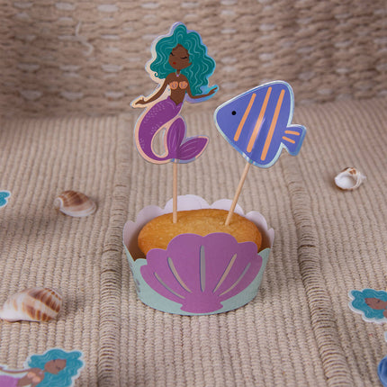 Cupcake Decoratie Set - Mermaid Magic - 6 sets