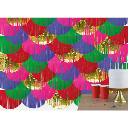 Feest Fringe Backdrop - Meerkleurig - 2 x 2 m