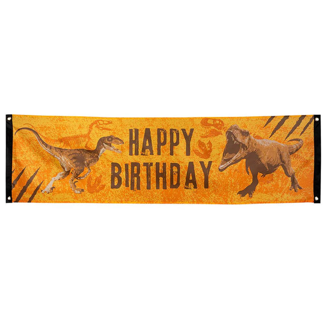 Dinosaurus Banner Happy Birthday - Partywinkel - 8712026506214