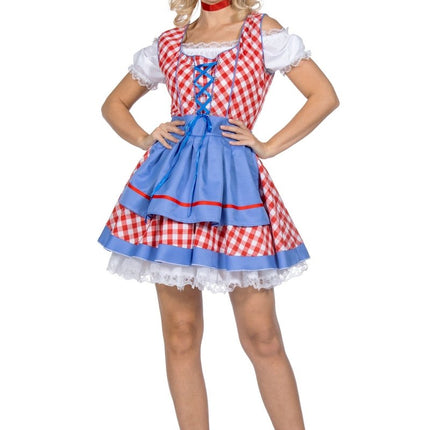 Dirndl Jurk Oktoberfest Rood Geblokt - Partywinkel - 8720059065462