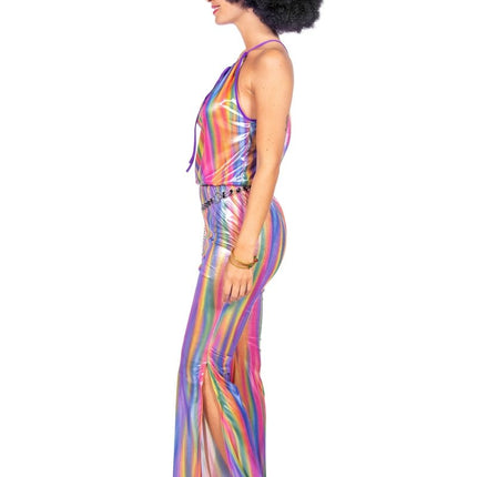 Disco catsuit rainbow - Partywinkel - 8720059076086