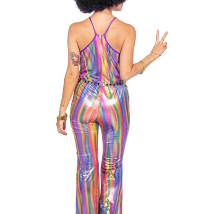 Disco catsuit rainbow - Partywinkel - 8720059076086