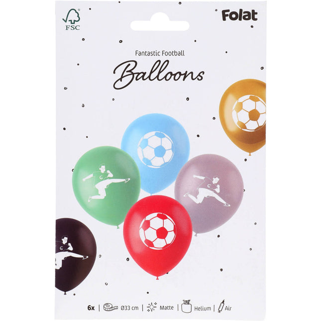 Latexballonnen - Fantastic Football - 33 cm - 6 stuks