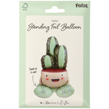 Staande Folie Ballon Cactus 81cm Leeg