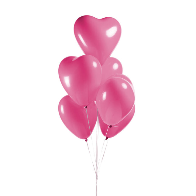 Roze Hartjes Ballonnen 30cm 6st