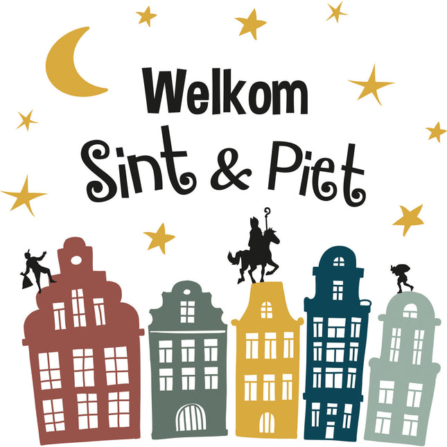 Raamstickers Welkom Sint En Piet 5st