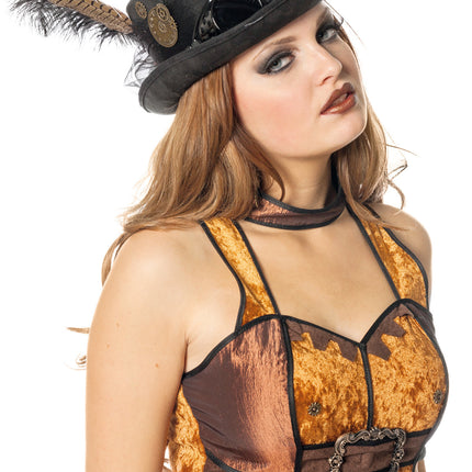 Zwarte Hoed Steampunk Met Bril