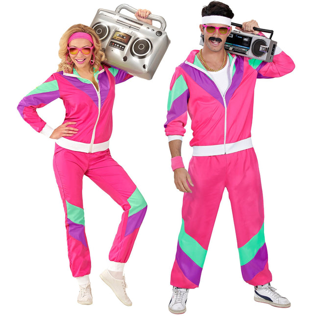 Neon 80S Trainingspak Fout Roze