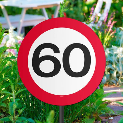 Tuinbord 60 Jaar Verkeersbord 52cm