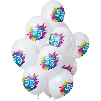 Ballonnen 55 Jaar Feest 30cm 12st