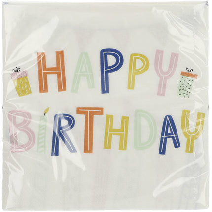 Servetten Happy Birthday 33cm 20st