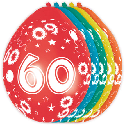 Ballonnen 60 Jaar Metallic 30cm 5st