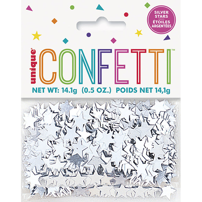 Confetti Sterren Zilver 10,2cm