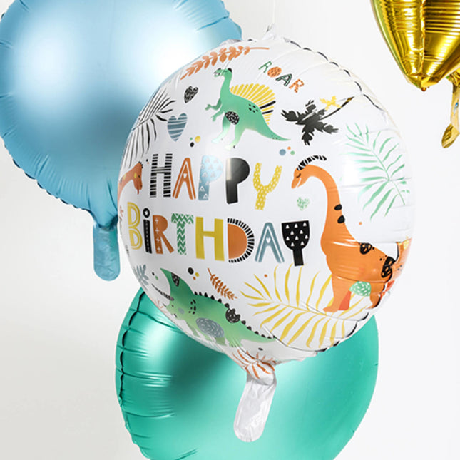 Helium Ballon Happy Birthday Dino Leeg 45cm