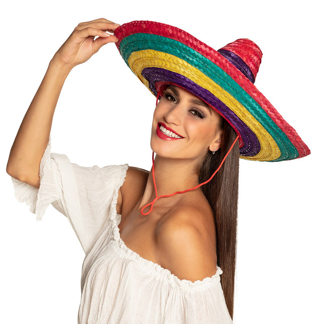 Gekleurde Sombrero 49cm