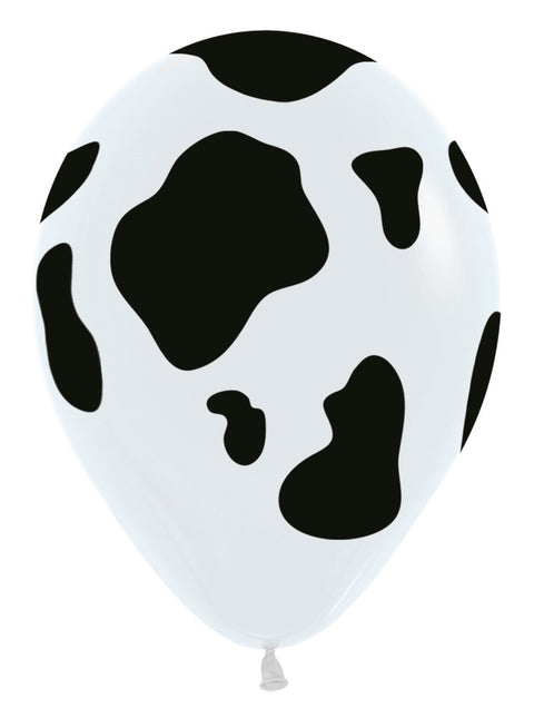 Ballonnen Cow White 30cm 25st