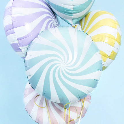 Helium Ballon Lichtblauw Swirl 45cm leeg