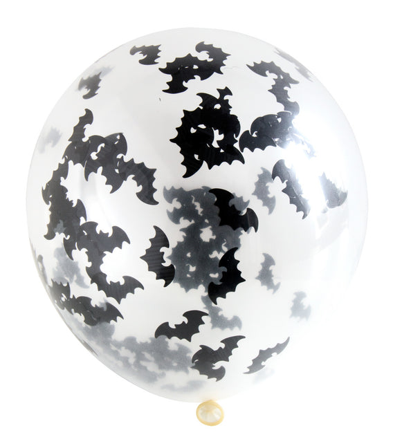 Halloween Ballonnen Vleermuis Confetti 30cm 4st