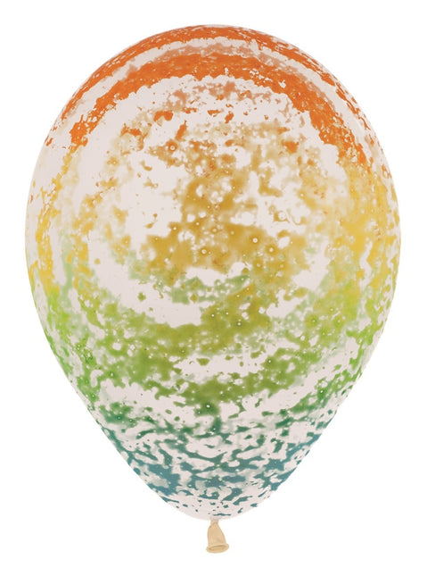 Ballonnen Graffiti Rainbow Crystal Clear 30cm 25st