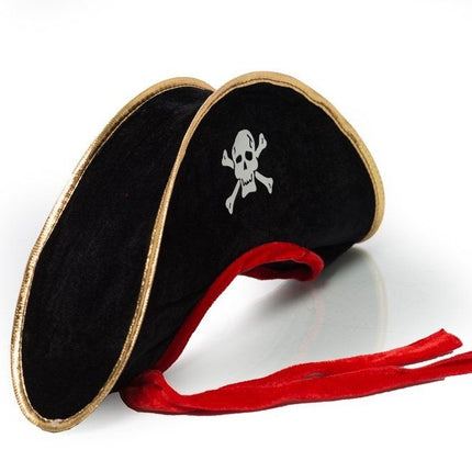 Piratenhoed Zwart Rood