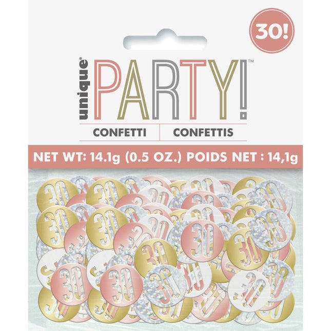 Tafelconfetti 30 Jaar Metallic 11cm 14,1gr