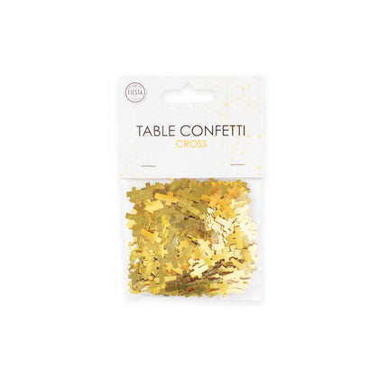 Gouden Tafelconfetti Kruis 14gr