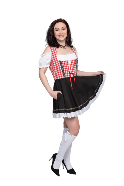 Oktoberfest Dirndl Jurk Oktoberfest Rood Wit Zwart Dames