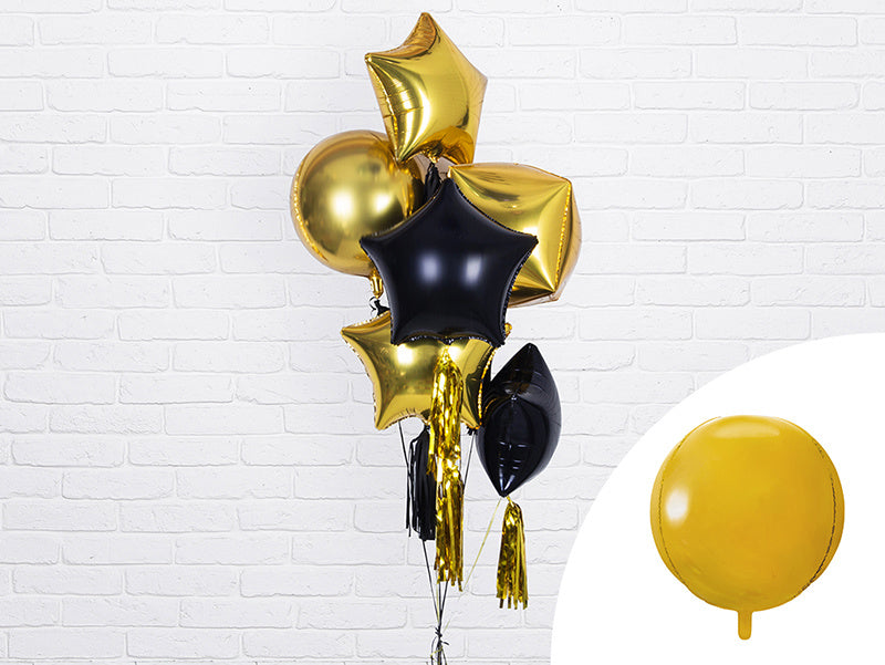 Helium Ballon Rond Goud Leeg 40cm