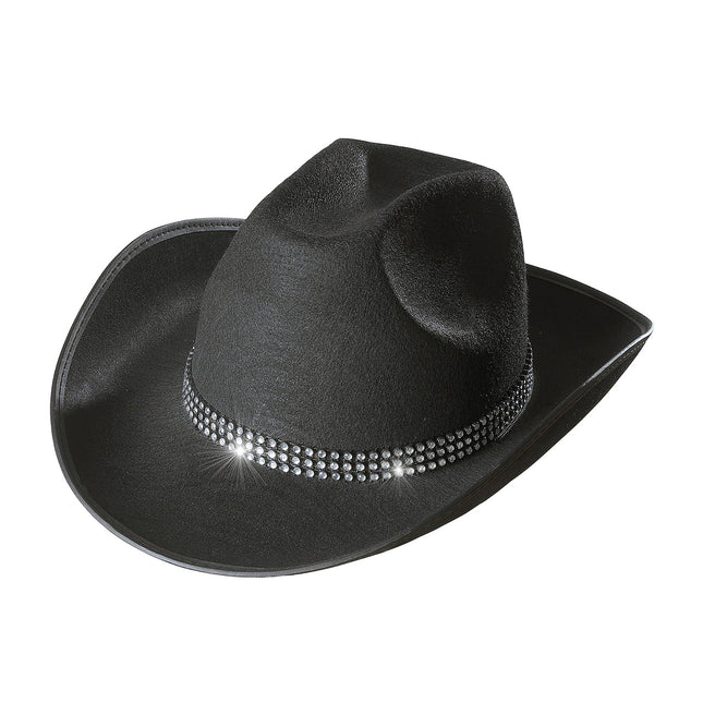 Cowboy Hoed Zwart Diamanten