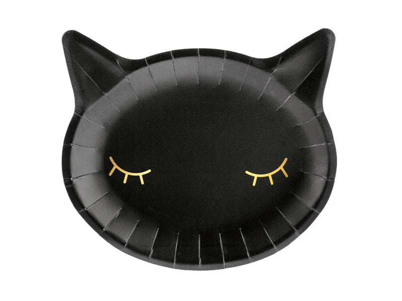 Halloween Borden Zwarte Kat 22cm 6st