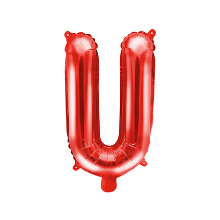 Folie Ballon Letter U Rood Leeg 35cm