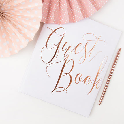 Gastenboek Rose Gouden Letters 24,5cm