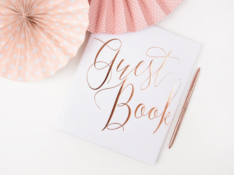 Gastenboek Rose Gouden Letters 24,5cm