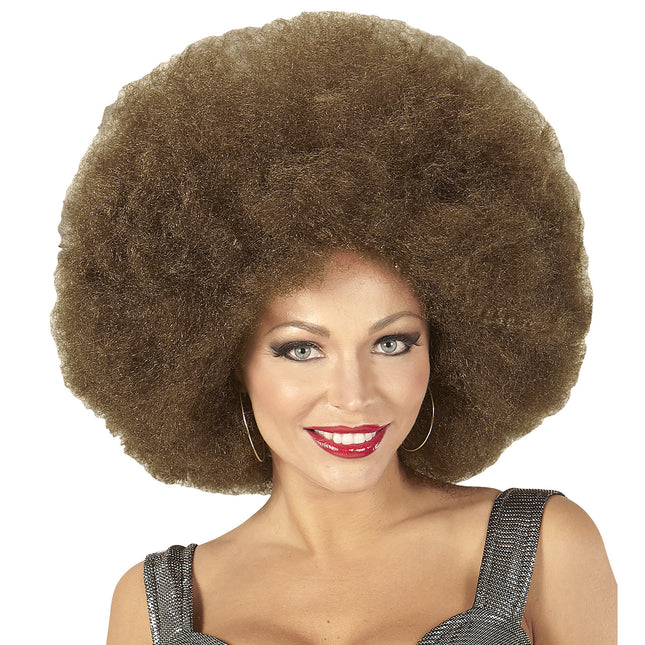 Bruine Pruik Afro Extra Groot