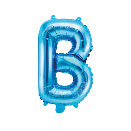 Folie Ballon Letter B Blauw Leeg 35cm