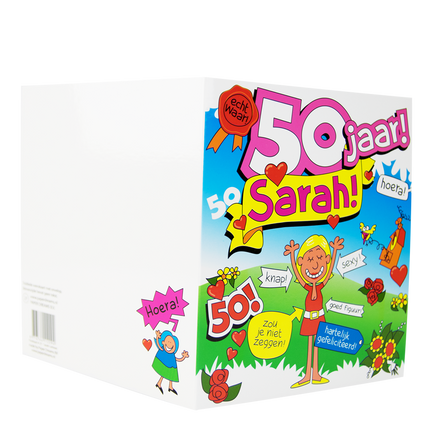 Verjaardagskaart Sarah Cartoon 16,5cm