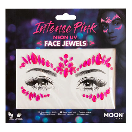 Moon Glow Neon UV Face Jewels Intense Pink