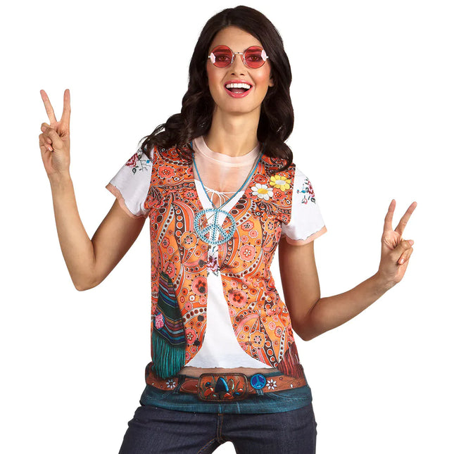 Flower Power Fotorealistisch Shirt Dames