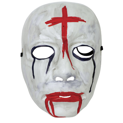 Rood Witte Halloween Masker Kruis