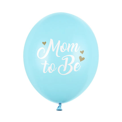 Ballonnen Mom To Be Blauw 30cm 6st