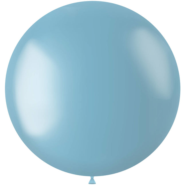 Lichtblauwe Ballon Metallic Sky Blue 80cm