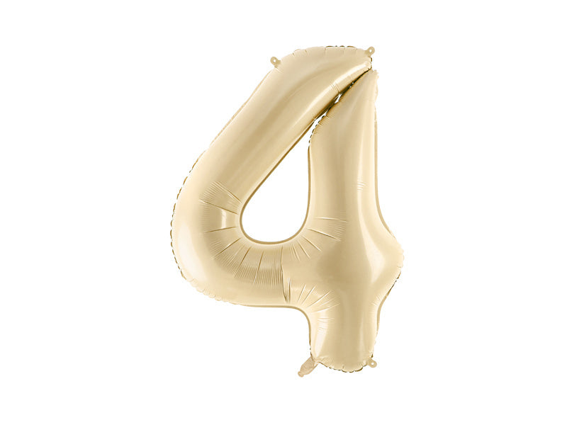 4 Jaar Cijfer Ballon Beige Leeg 72cm