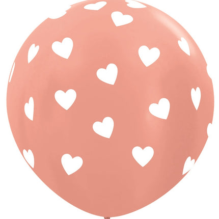 Ballonnen Classic Hearts Rose Gold 91cm 2st