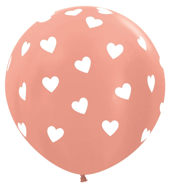 Ballonnen Classic Hearts Rose Gold 91cm 2st