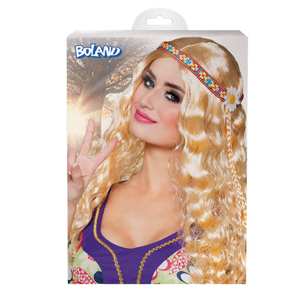 Blonde Hippie Pruik Met Hoofdband