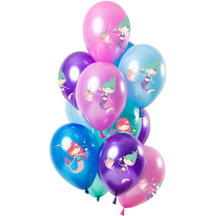 Zeemeermin Ballonnen Metallic 30cm 12st