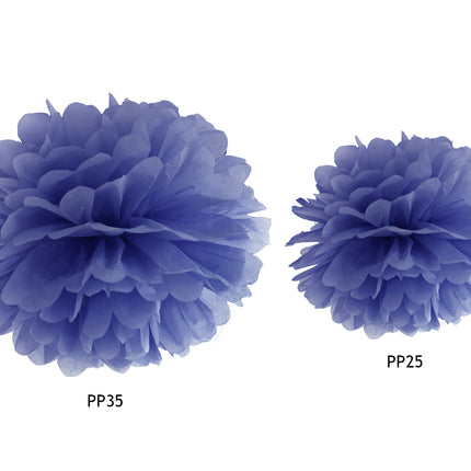 Pompon Blauw 25cm