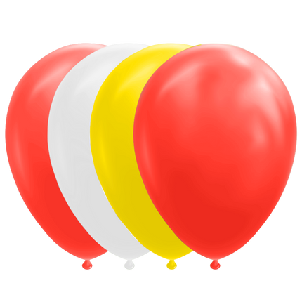 Rood Geel Witte Ballonnen 30cm 100st